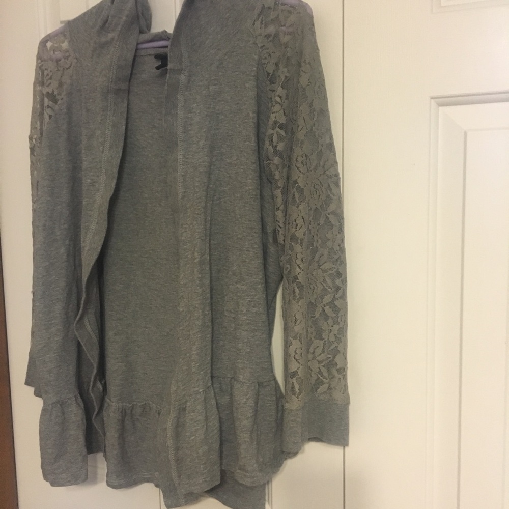 Torrid grey hooded cardigan - Picture 7 of 8